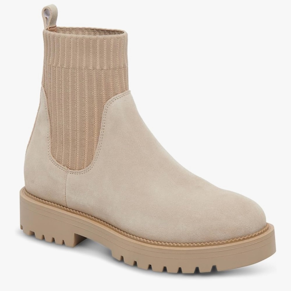 Blondo Womens Sand Suede Chelsea Boot “Hallie” NEW